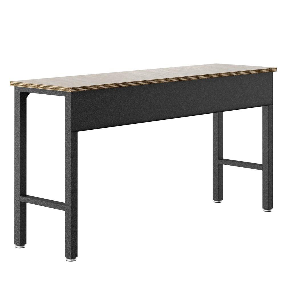Manhattan Comfort 3-Piece Fortress Mobile Space-Saving Steel Garage Cabinet and Worktable 4.0 in Grey
