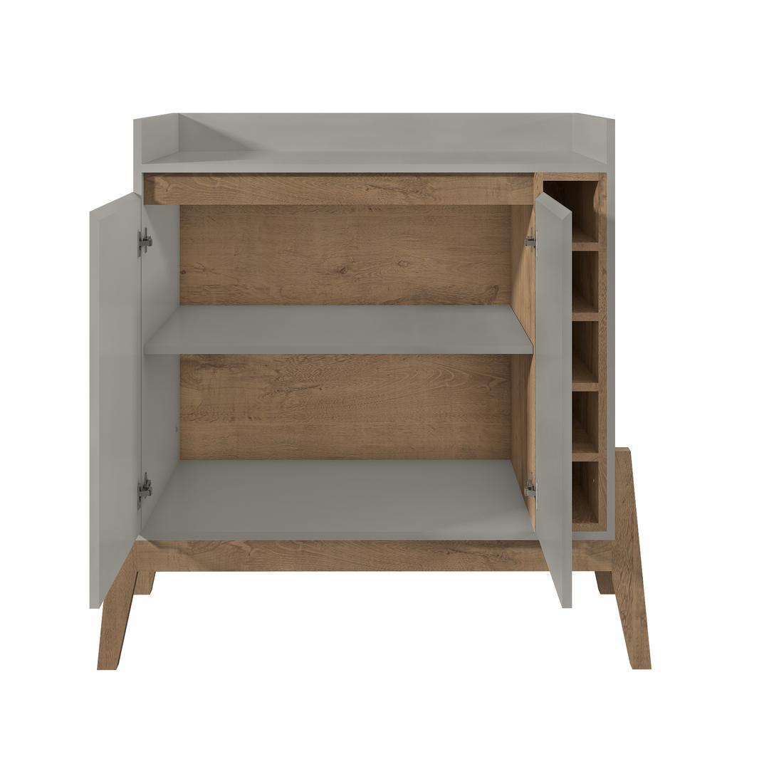 Manhattan Comfort Essence 5-Bottle Wine Buffet Stand