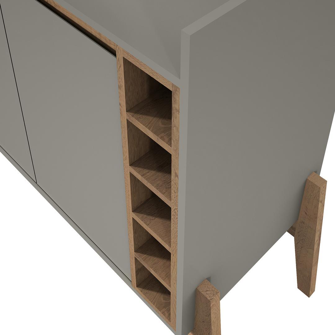 Manhattan Comfort Essence 5-Bottle Wine Buffet Stand