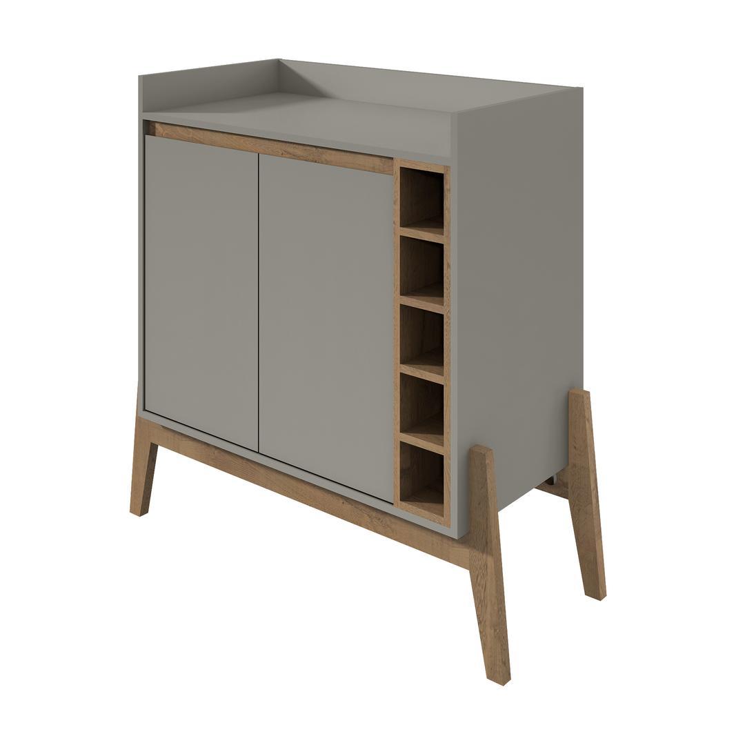 Manhattan Comfort Essence 5-Bottle Wine Buffet Stand
