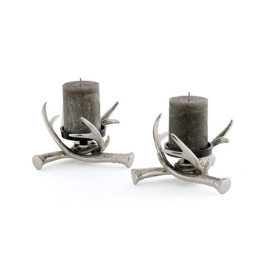 Pair Of Antler Pillar Holders by GO Home