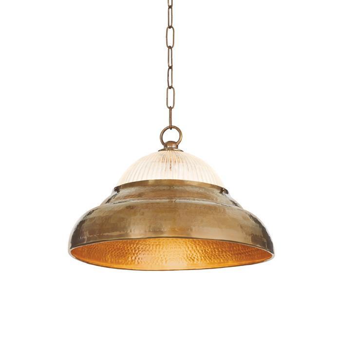 Brass & Glass Hanging Light by GO Home