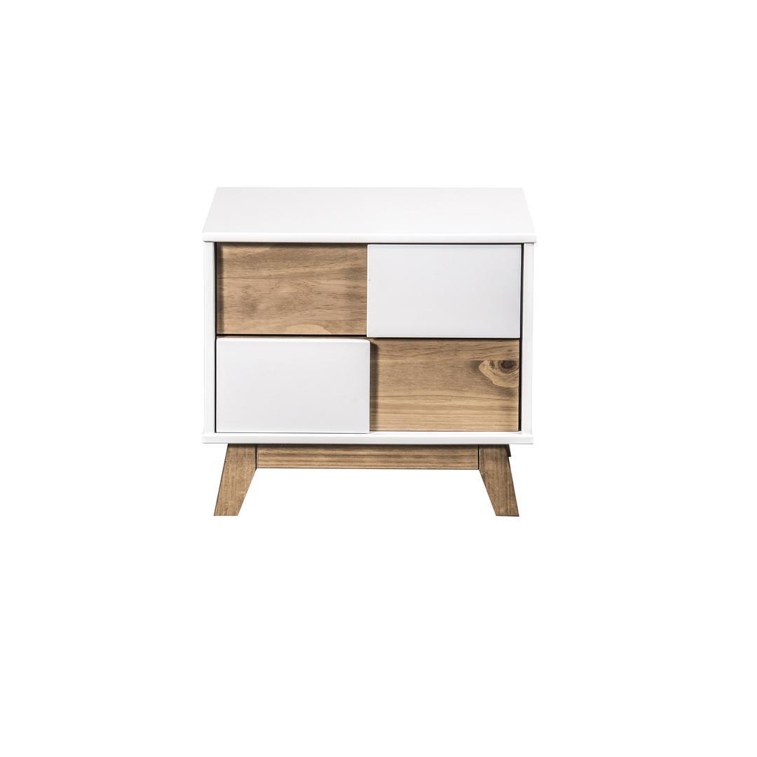 Manhattan Comfort Mid- Century Rustic Modern Livonia 2-Drawer Nightstand
