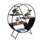 Kalalou Metal And Wood Round Shelf
