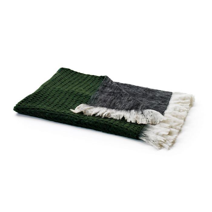 Grey Reverse Mohair Throw by GO Home