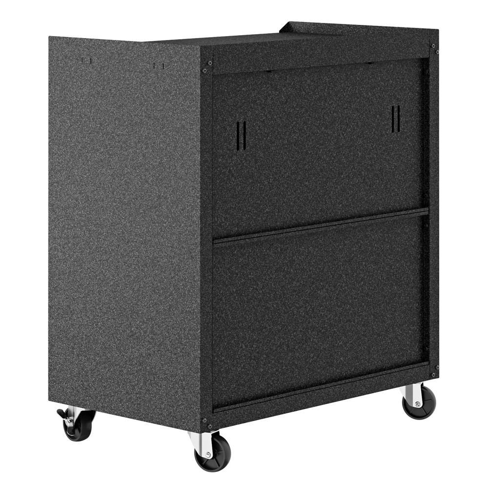 Manhattan Comfort 3-Piece Fortress Mobile Space-Saving Steel Garage Cabinet and Worktable 6.0 in Grey