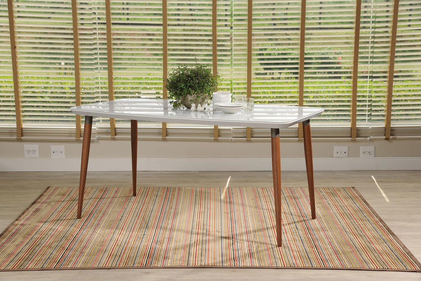 Manhattan Comfort Charles 62.99" Modern Round Edge Rectangular Dining Table