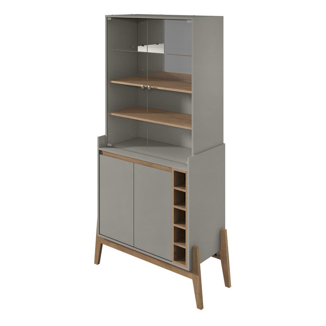 Manhattan Comfort Essence 5-Bottle Wine Cabinet with 6 Shelves