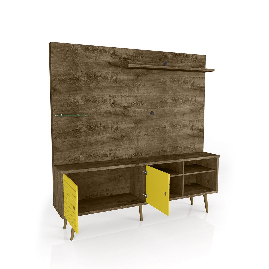 Manhattan Comfort Liberty 70.87" Freestanding Entertainment Center with Overhead shelf