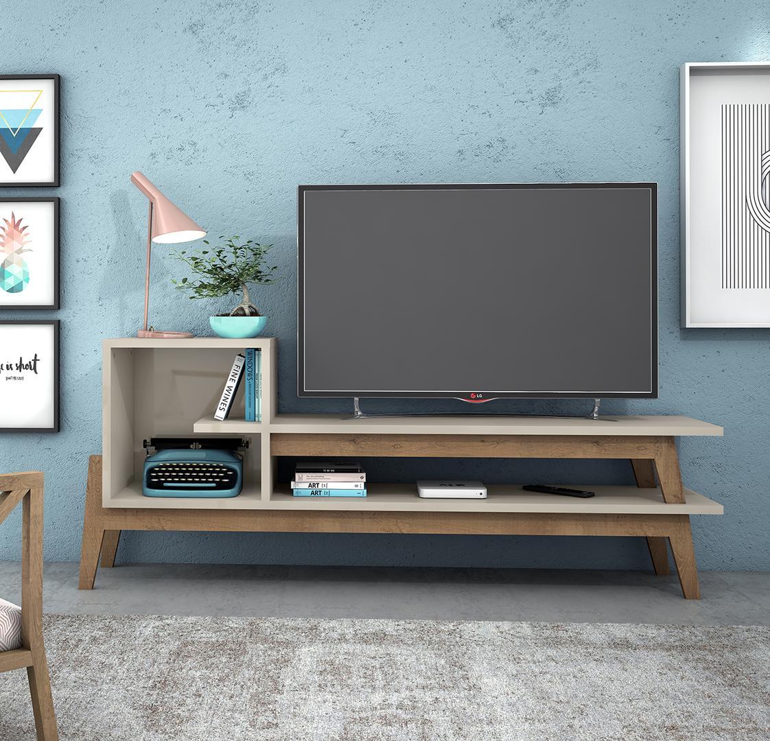 Manhattan Comfort Essence 73.82" TV Stand with 2 Shelves