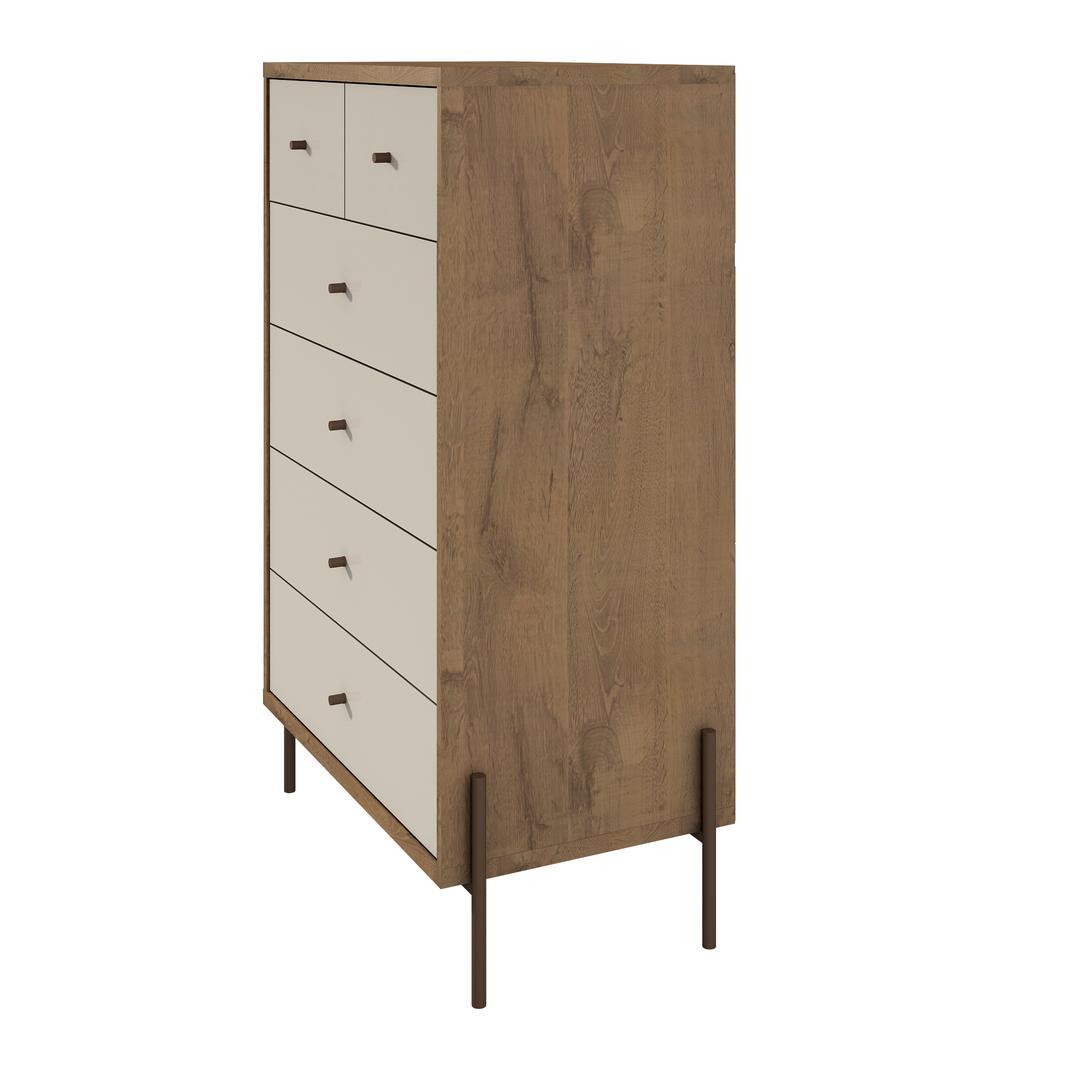 Manhattan Comfort Joy 48.43" Tall Dresser with 6 Full Extension Drawers