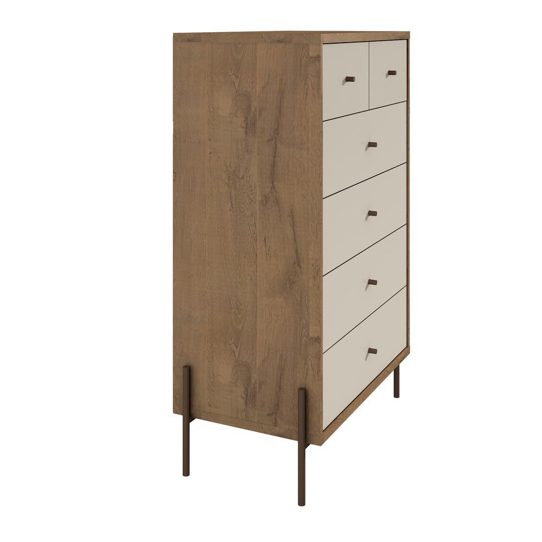 Manhattan Comfort Joy 48.43" Tall Dresser with 6 Full Extension Drawers