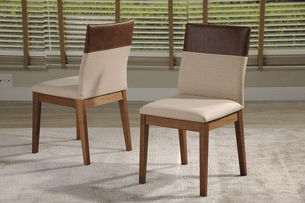 Manhattan Comfort Duke 2-Piece Dining Chair with Synthetic Leather