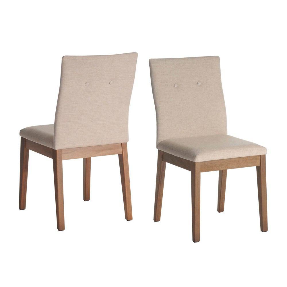 Manhattan Comfort Leroy 2-Piece Dining Chair with Stitched Buttons