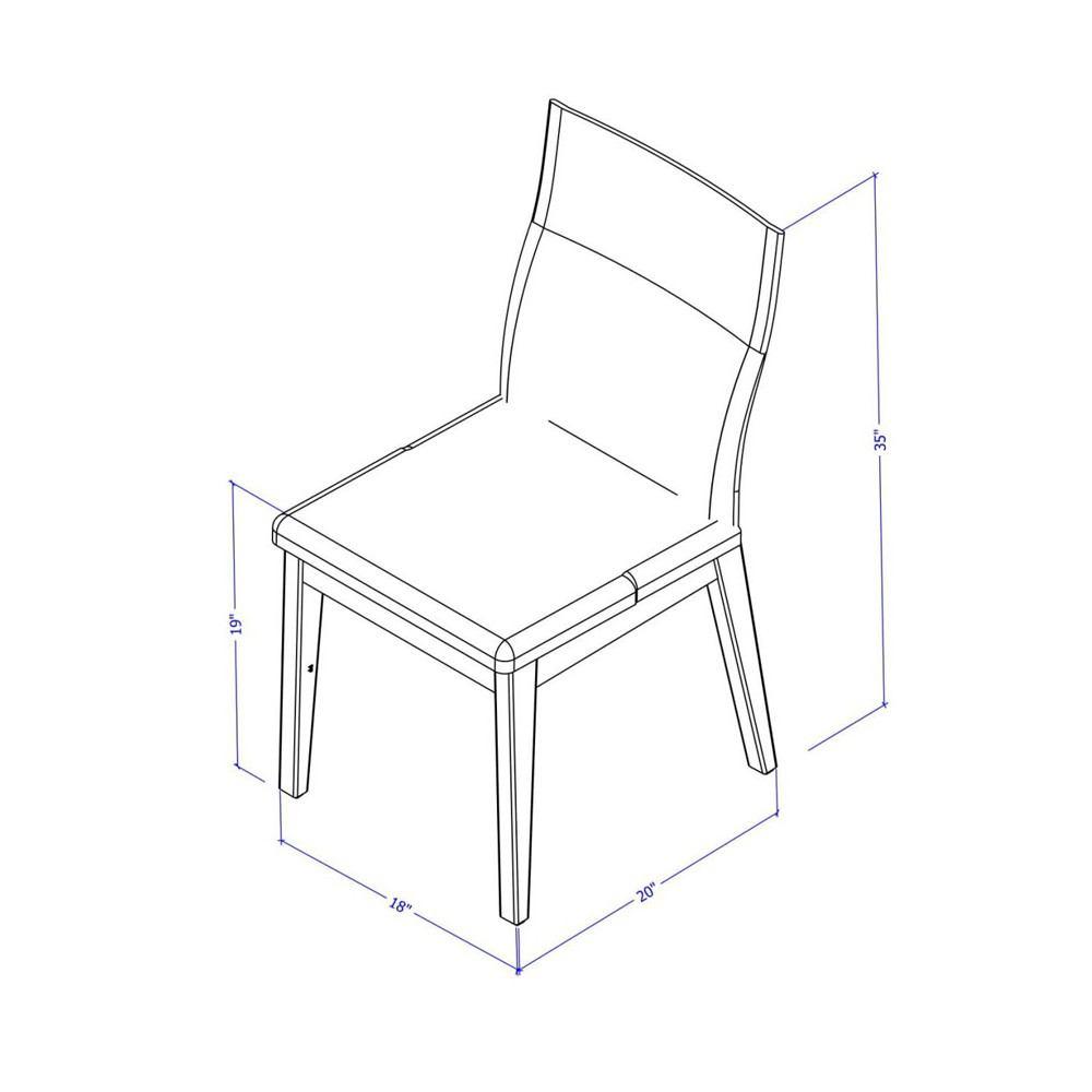 Manhattan Comfort Leroy 2-Piece Dining Chair with Stitched Buttons