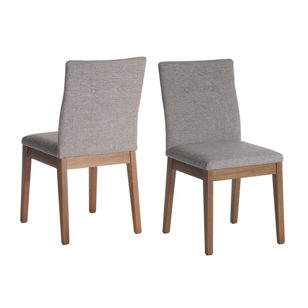 Manhattan Comfort Leroy 2-Piece Dining Chair with Stitched Buttons