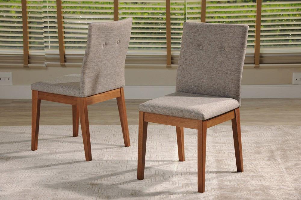 Manhattan Comfort Leroy 2-Piece Dining Chair with Stitched Buttons