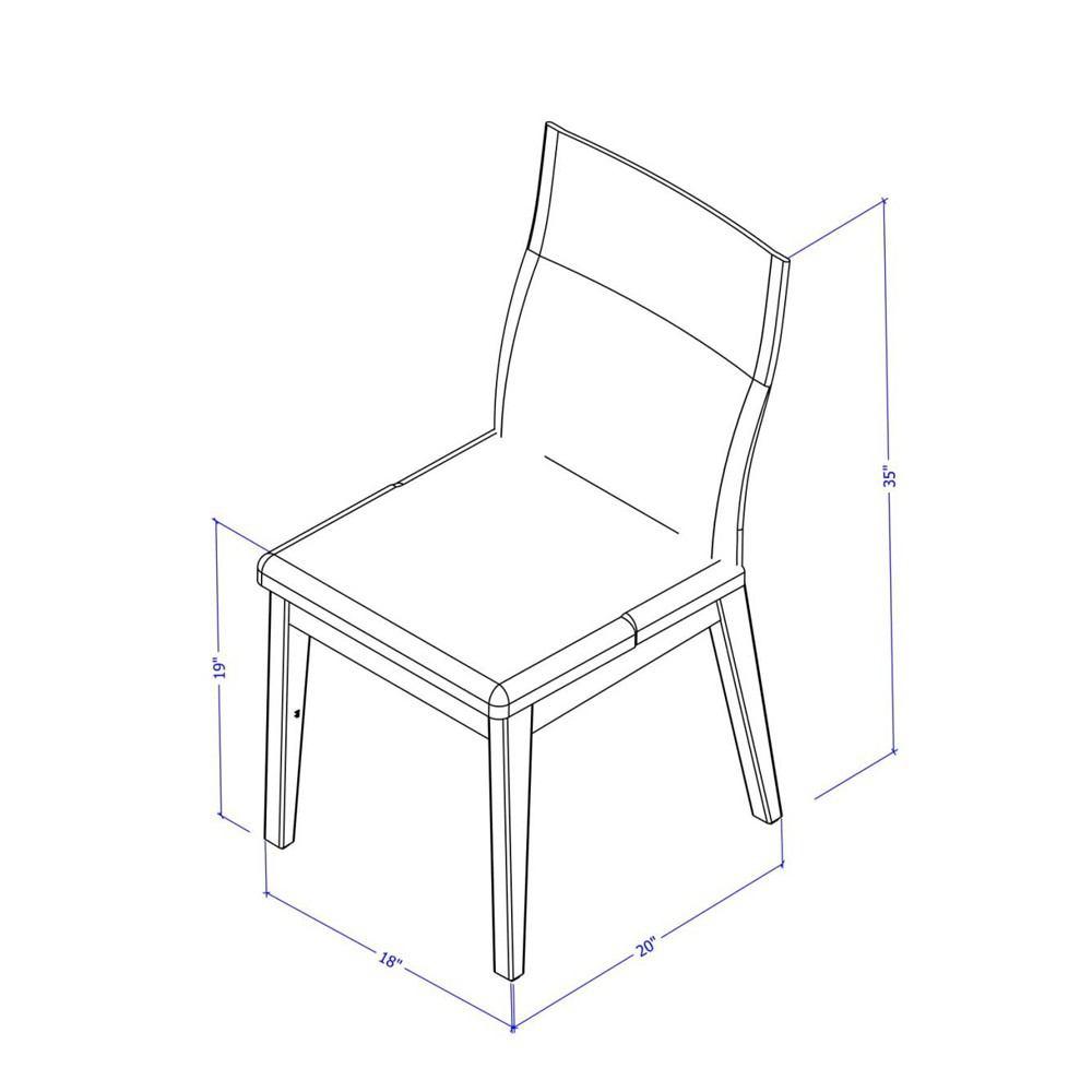 Manhattan Comfort 5-Piece Lillian 45.66" and Duke Dining Set with 4 Dining Chairs