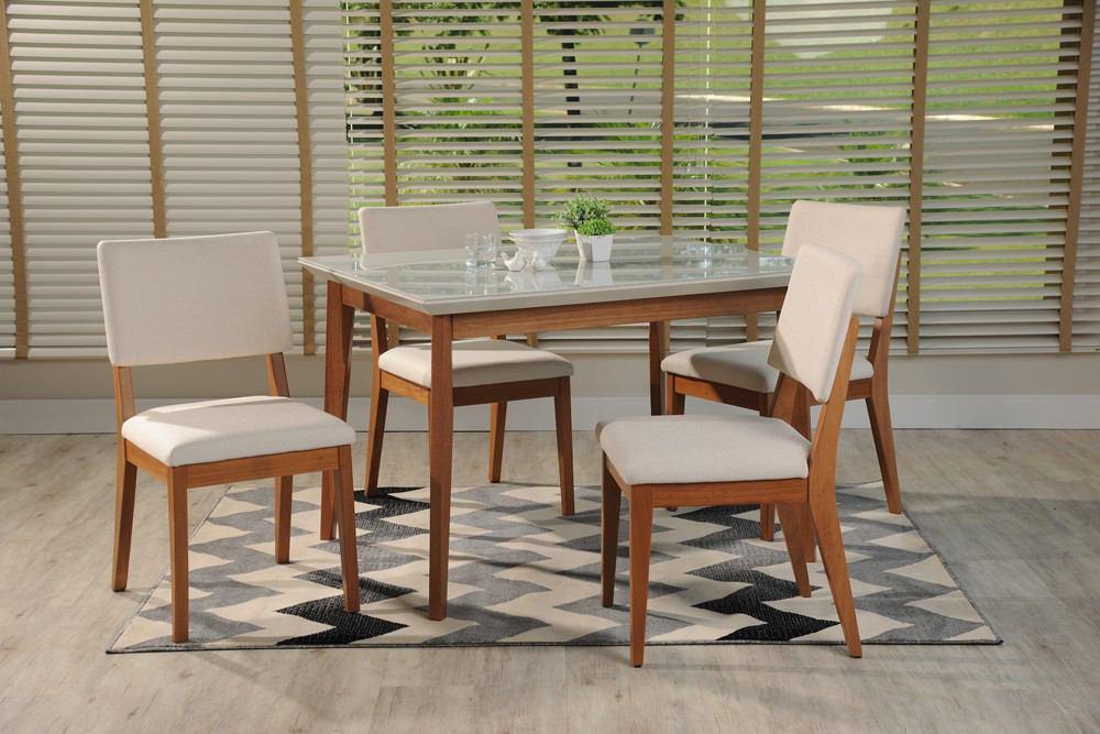 Manhattan Comfort 5-Piece Lillian 45.66" and Dover Dining Set with 4 Dining Chairs