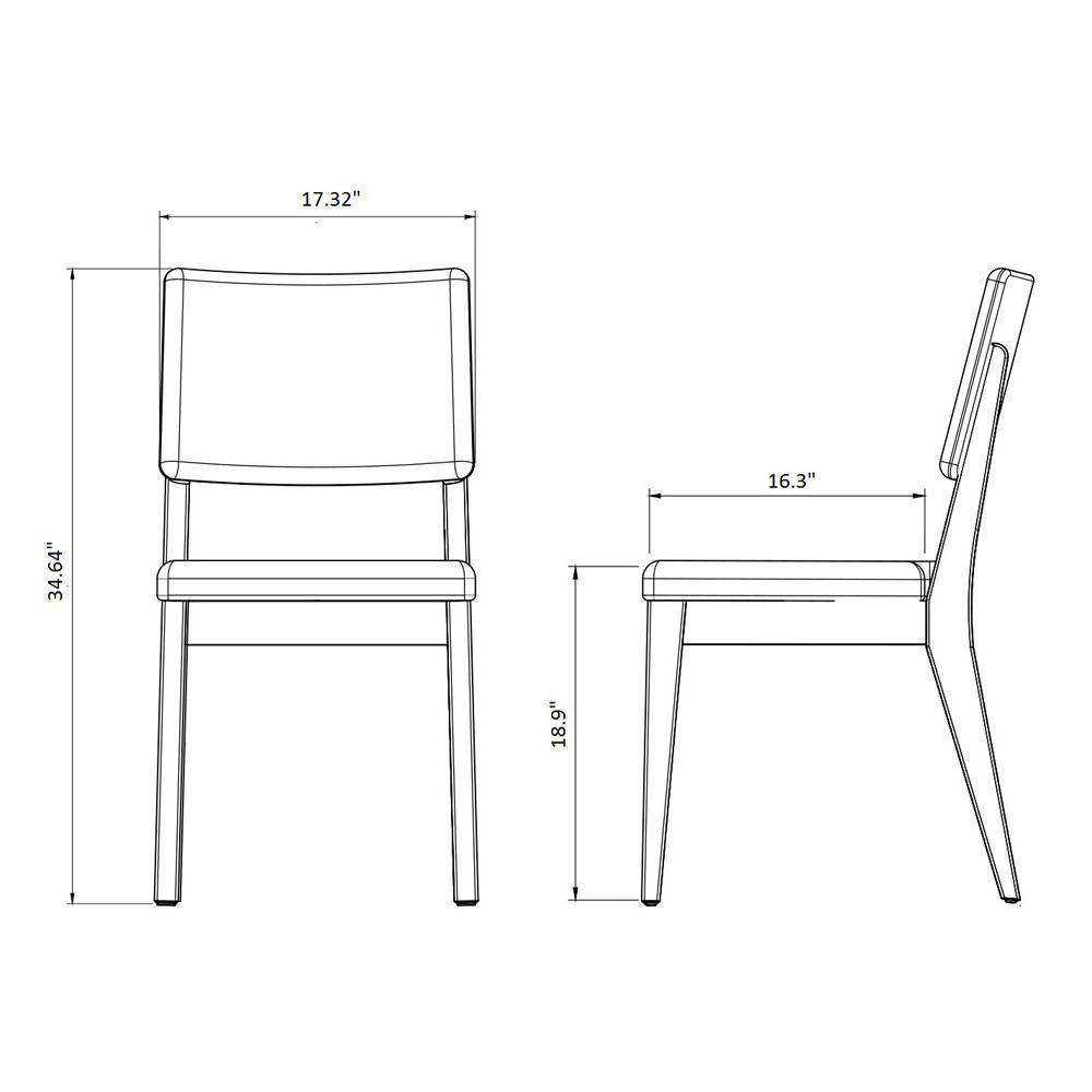 Manhattan Comfort 5-Piece Lillian 45.66" and Dover Dining Set with 4 Dining Chairs