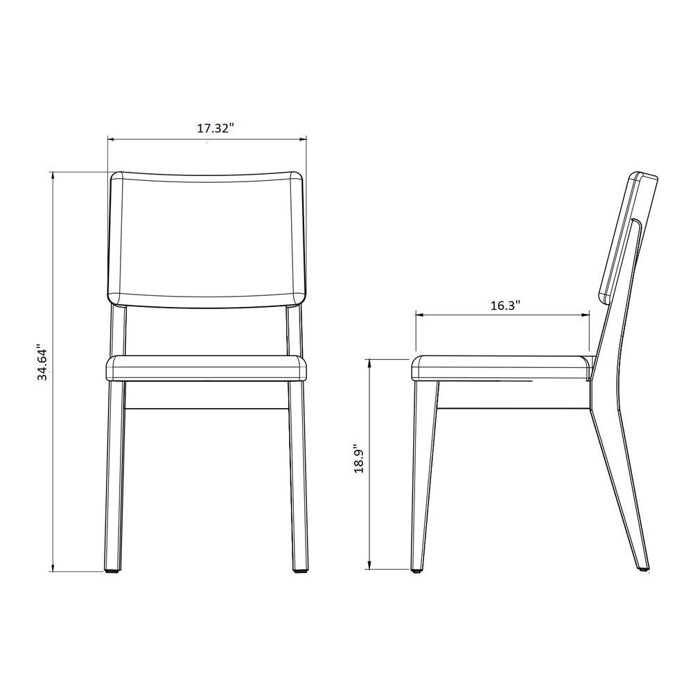 Manhattan Comfort 7-Piece Charles 62.99" and Dover Dining Set with 6 Dining Chairs