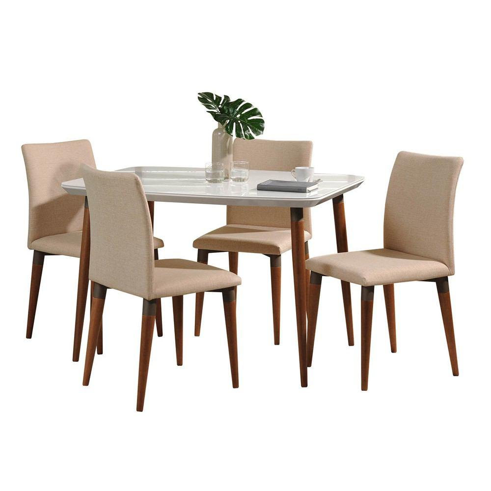 Manhattan Comfort 5-Piece Charles 45.27" Dining Set with 4 Dining Chairs