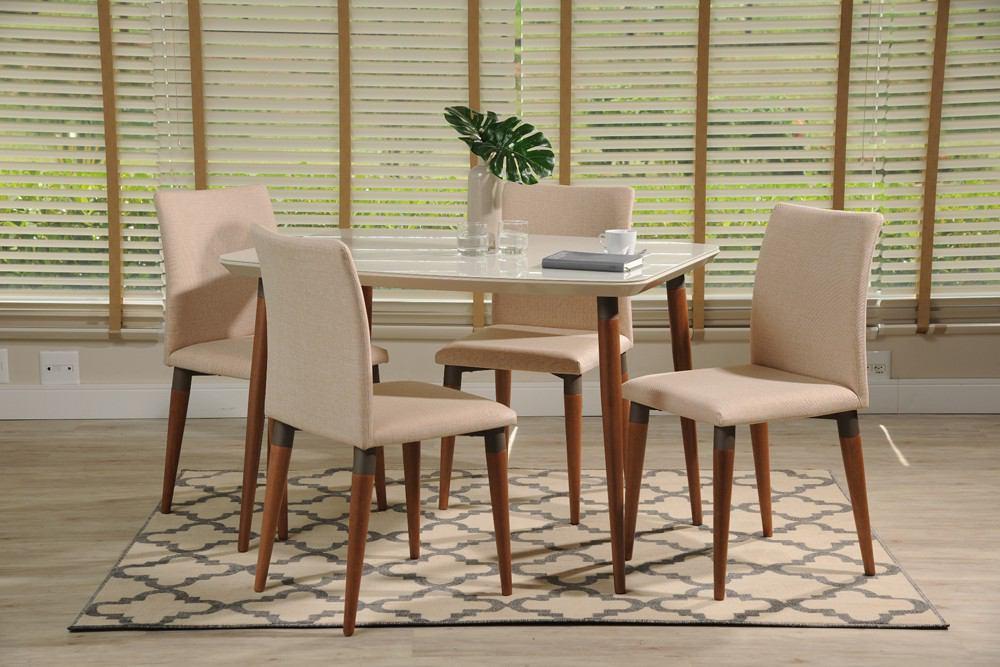 Manhattan Comfort 5-Piece Charles 45.27" Dining Set with 4 Dining Chairs