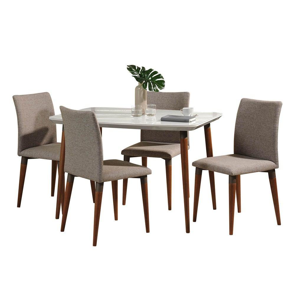Manhattan Comfort 5-Piece Charles 45.27" Dining Set with 4 Dining Chairs