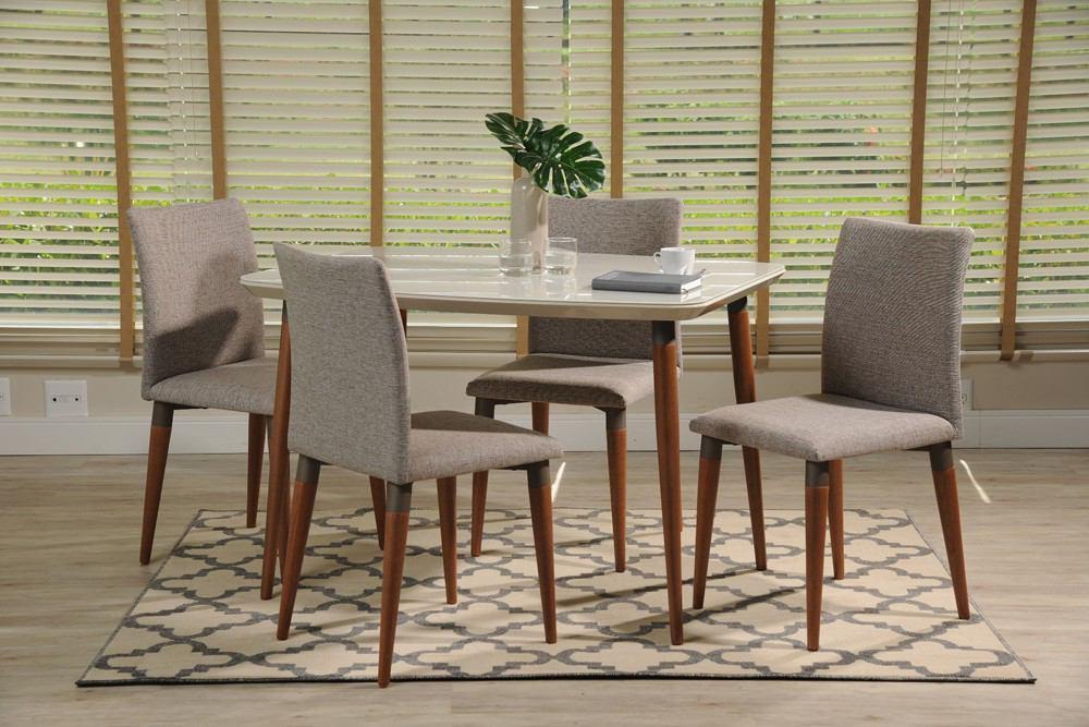 Manhattan Comfort 5-Piece Charles 45.27" Dining Set with 4 Dining Chairs