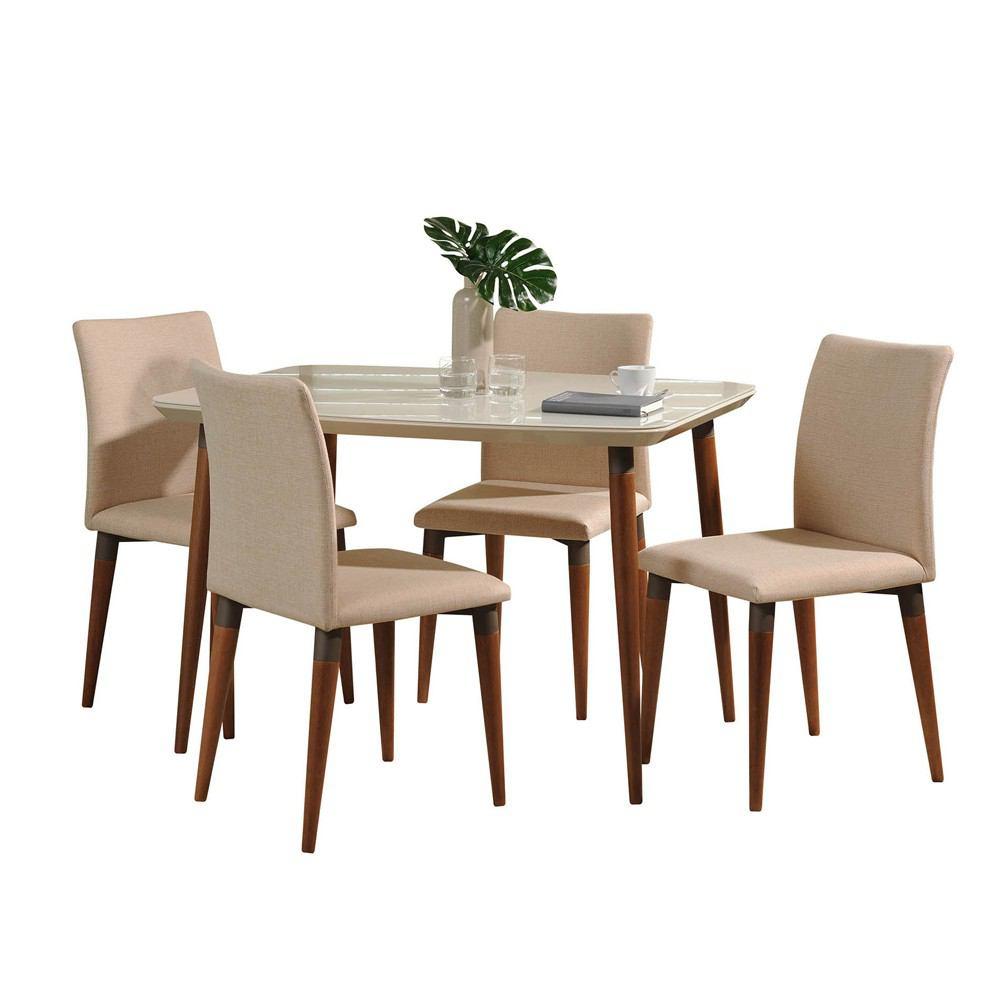 Manhattan Comfort 5-Piece Charles 45.27" Dining Set with 4 Dining Chairs