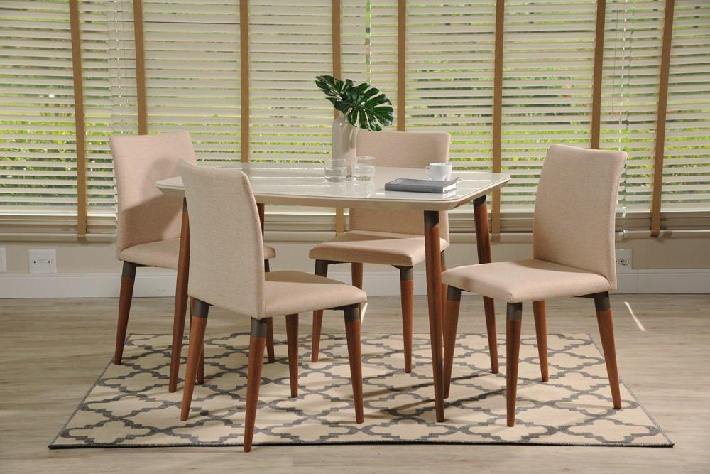 Manhattan Comfort 5-Piece Charles 45.27" Dining Set with 4 Dining Chairs