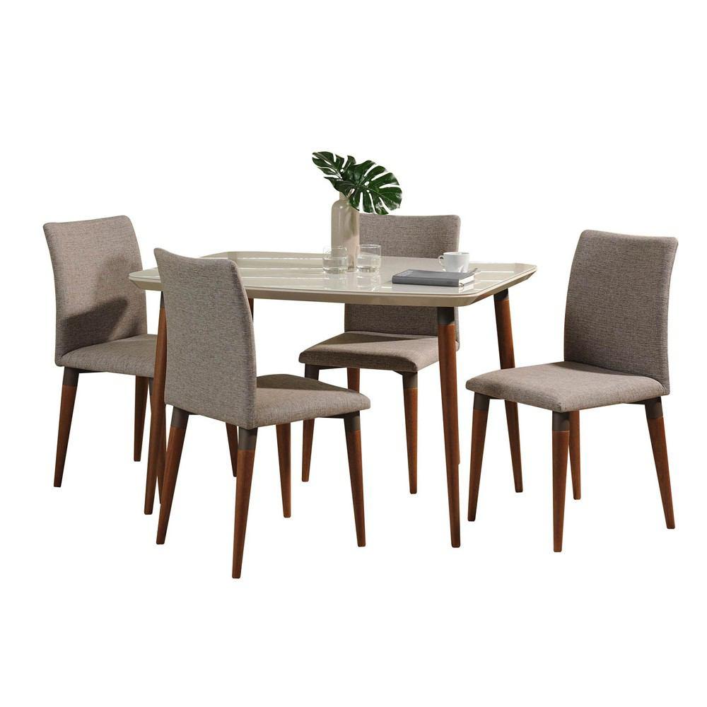 Manhattan Comfort 5-Piece Charles 45.27" Dining Set with 4 Dining Chairs