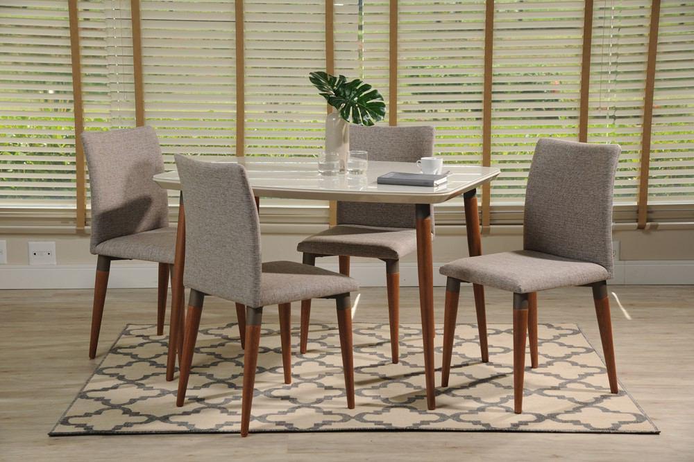 Manhattan Comfort 5-Piece Charles 45.27" Dining Set with 4 Dining Chairs