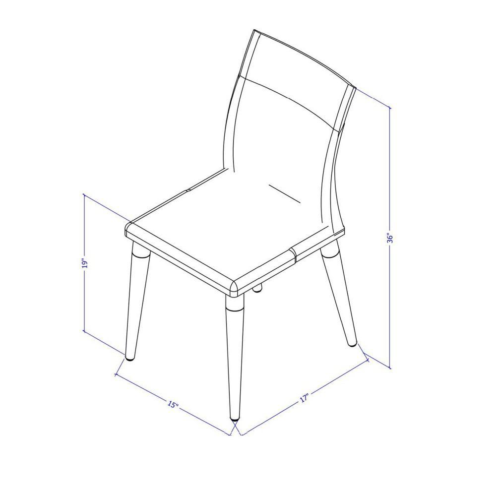 Manhattan Comfort 5-Piece Charles 45.27" Dining Set with 4 Dining Chairs