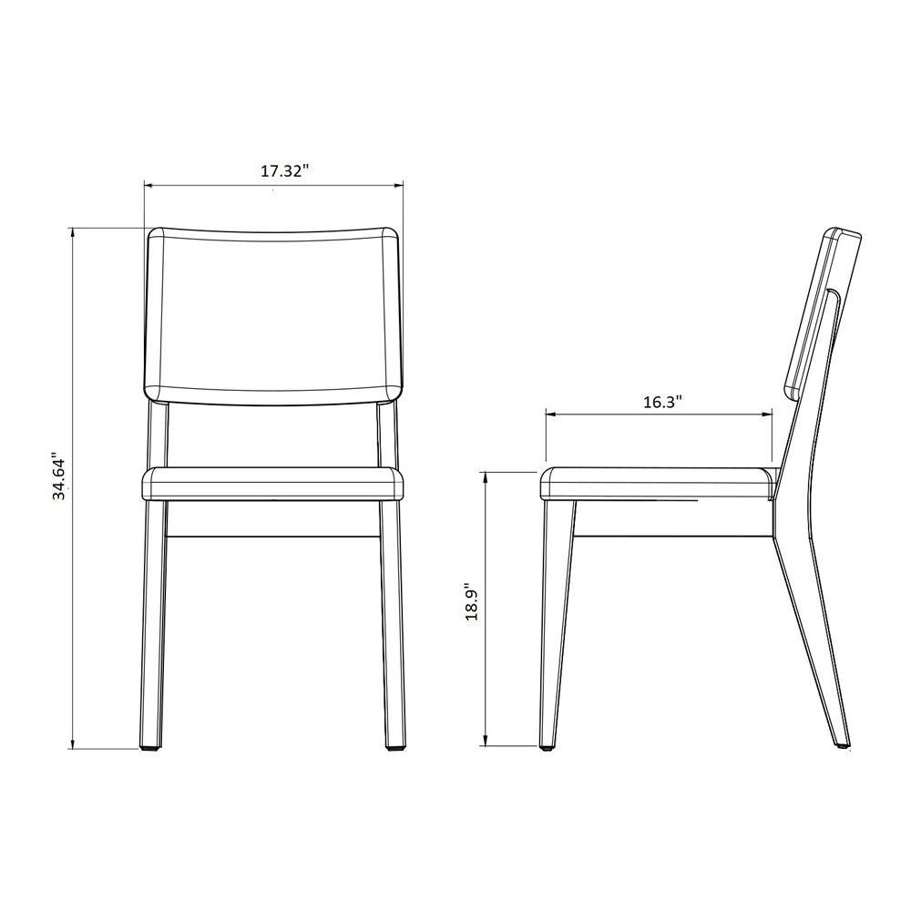 Manhattan Comfort 7-Piece Payson 82.67" and Dover Dining Set with 6 Dining Chairs