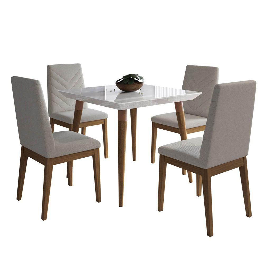 Manhattan Comfort 5-Piece Utopia 35.43" and Catherine Dining Set with 4 Dining Chairs