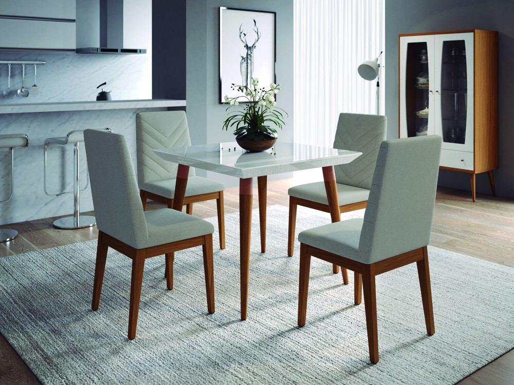 Manhattan Comfort 5-Piece Utopia 35.43" and Catherine Dining Set with 4 Dining Chairs