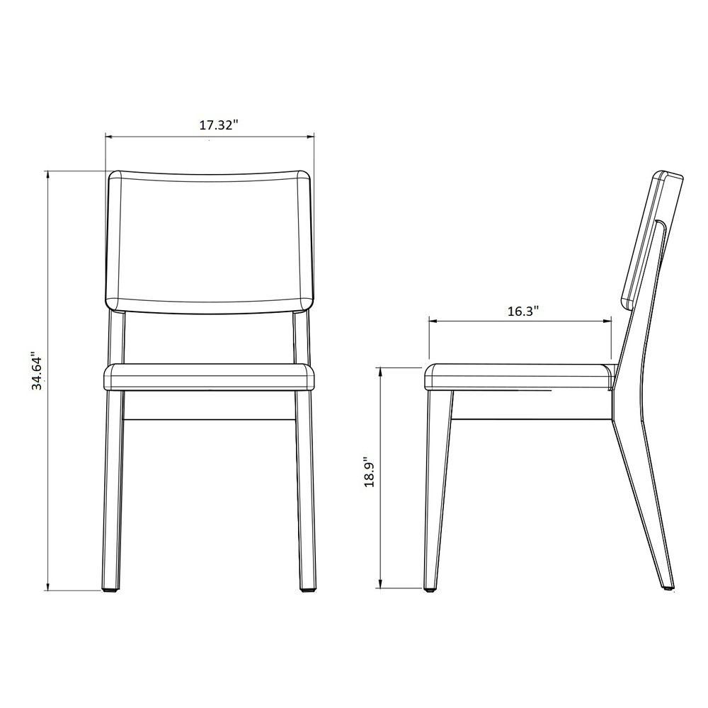 Manhattan Comfort 5-Piece Utopia 35.43" and Dover Dining Set with 4 Dining Chairs