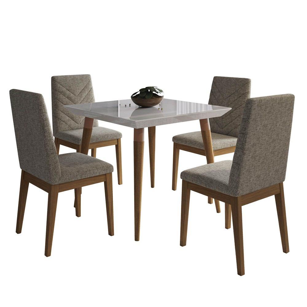 Manhattan Comfort 5-Piece Utopia 35.43" and Catherine Dining Set with 4 Dining Chairs
