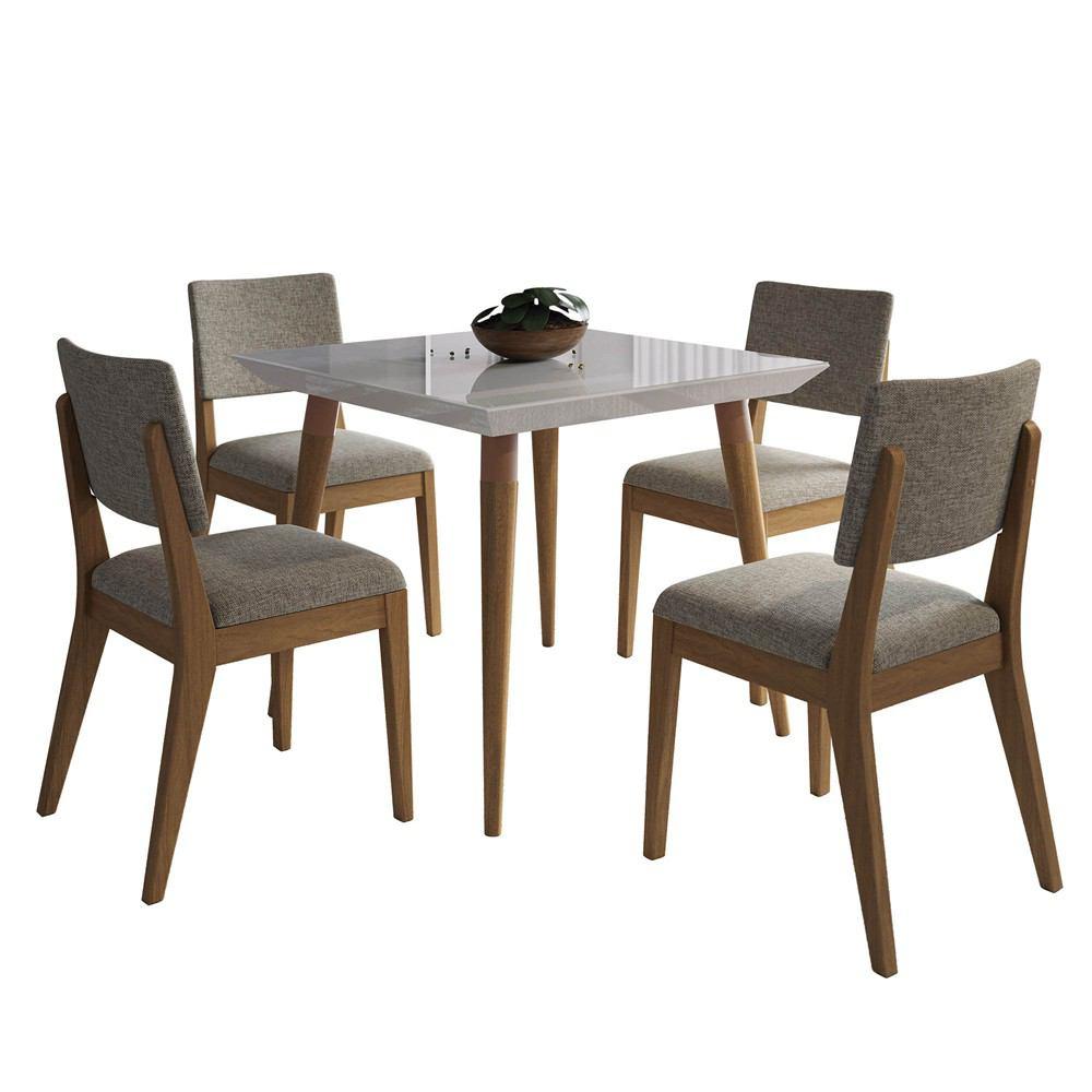 Manhattan Comfort 5-Piece Utopia 35.43" and Dover Dining Set with 4 Dining Chairs