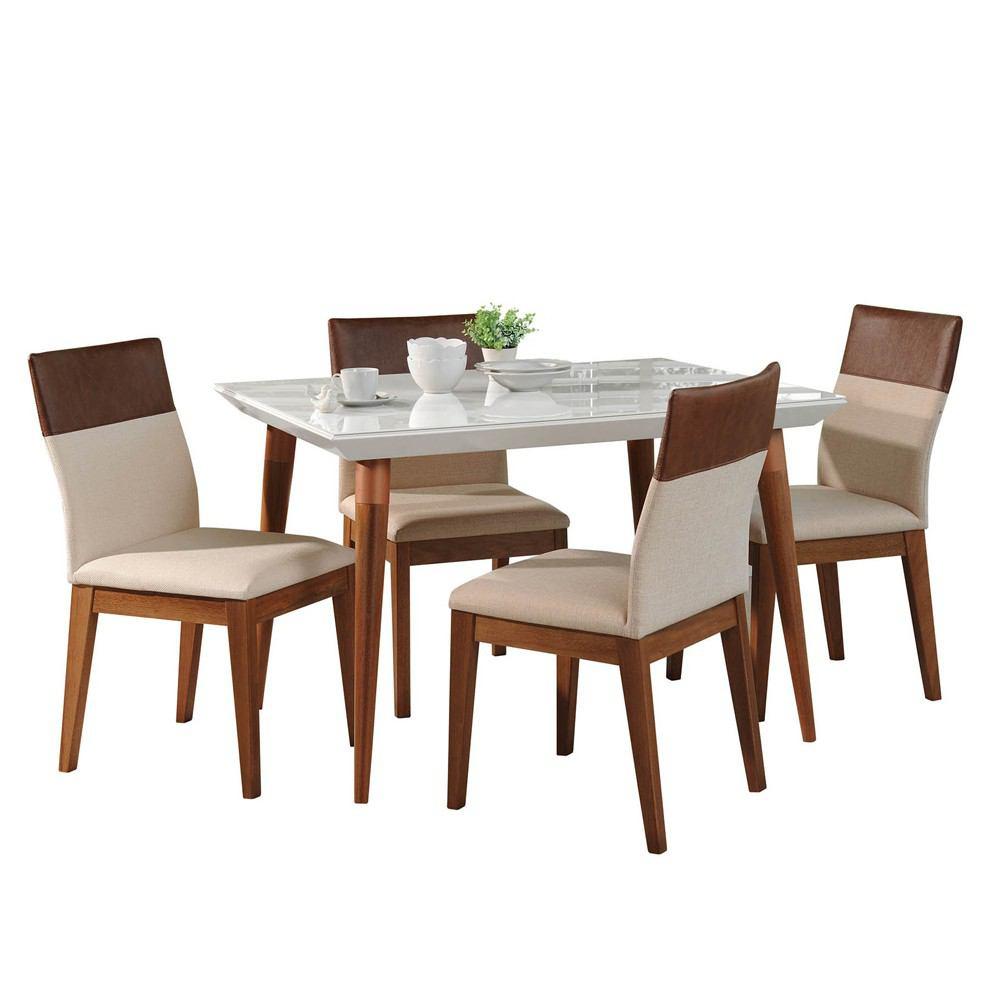 Manhattan Comfort 5-Piece Utopia 47.24" and Duke Dining Set with 4 Dining Chairs