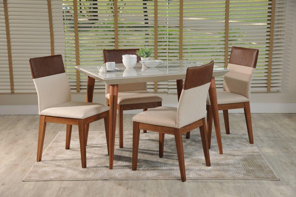 Manhattan Comfort 5-Piece Utopia 47.24" and Duke Dining Set with 4 Dining Chairs