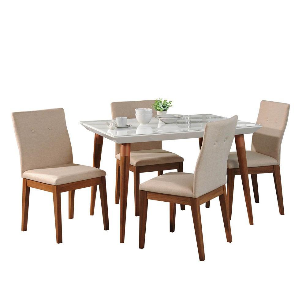 Manhattan Comfort 5-Piece Utopia 47.24" and Leroy Dining Set with 4 Dining Chairs