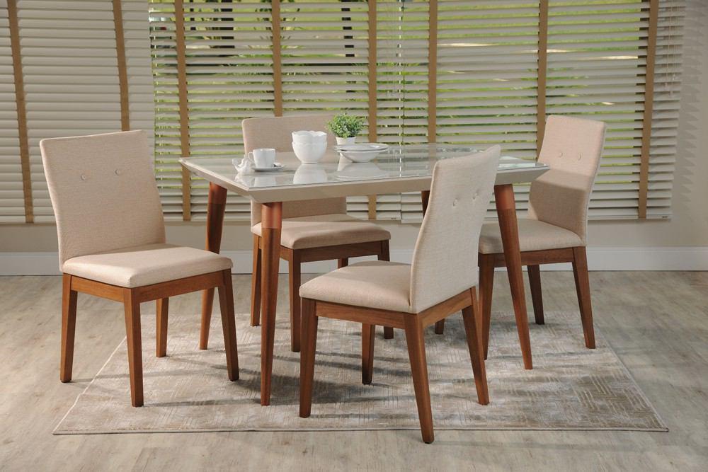 Manhattan Comfort 5-Piece Utopia 47.24" and Leroy Dining Set with 4 Dining Chairs