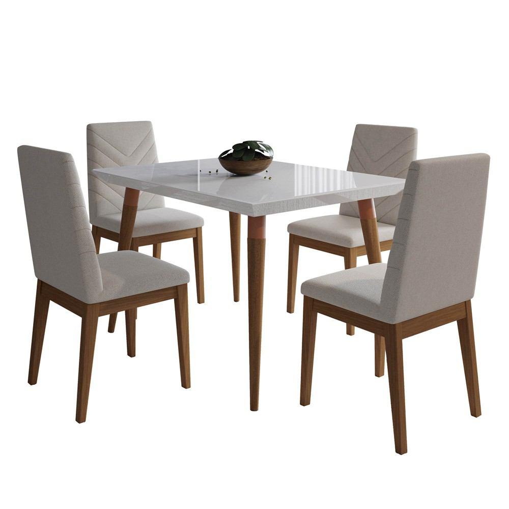Manhattan Comfort 5-Piece Utopia 47.24" and Catherine Dining Set with 4 Dining Chairs