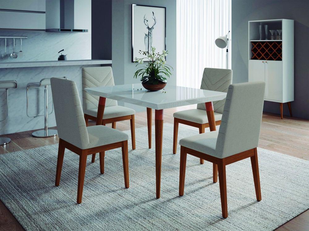 Manhattan Comfort 5-Piece Utopia 47.24" and Catherine Dining Set with 4 Dining Chairs