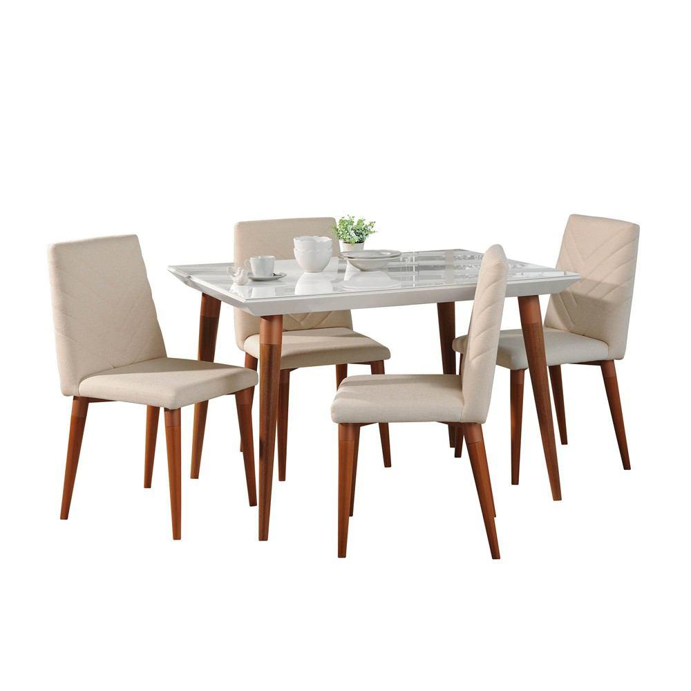 Manhattan Comfort 5-Piece Utopia 47.24" Dining Set with 4 Dining Chairs