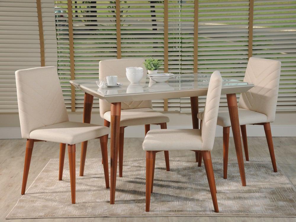 Manhattan Comfort 5-Piece Utopia 47.24" Dining Set with 4 Dining Chairs