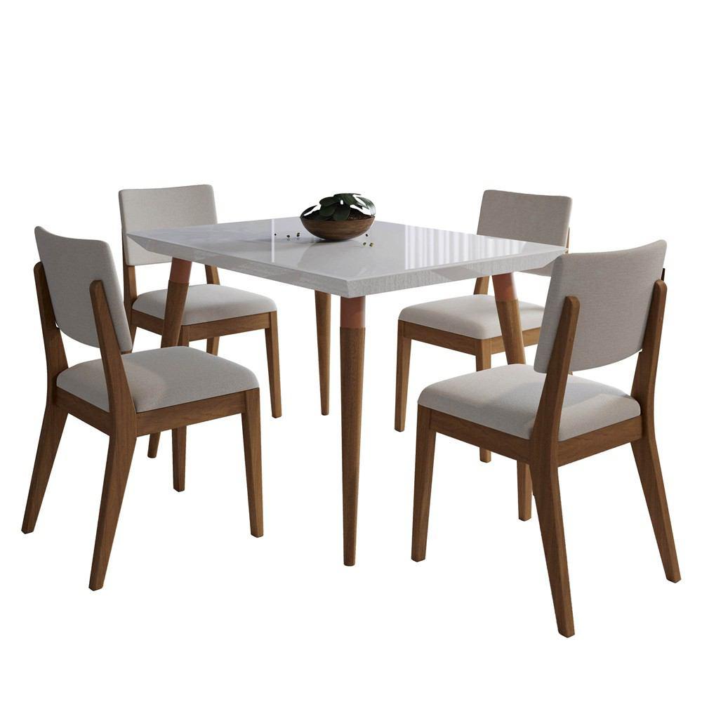 Manhattan Comfort 5-Piece Utopia 47.24" and Dover Dining Set with 4 Dining Chairs