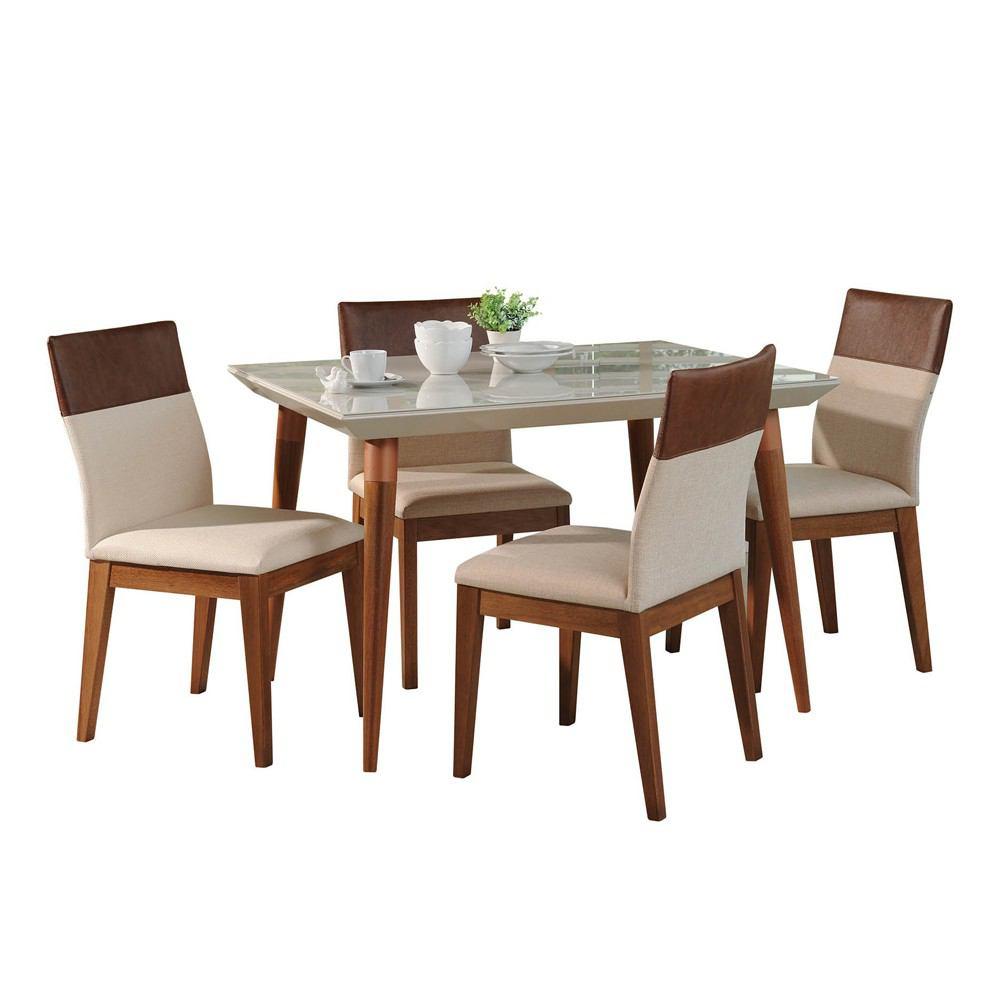 Manhattan Comfort 5-Piece Utopia 47.24" and Duke Dining Set with 4 Dining Chairs